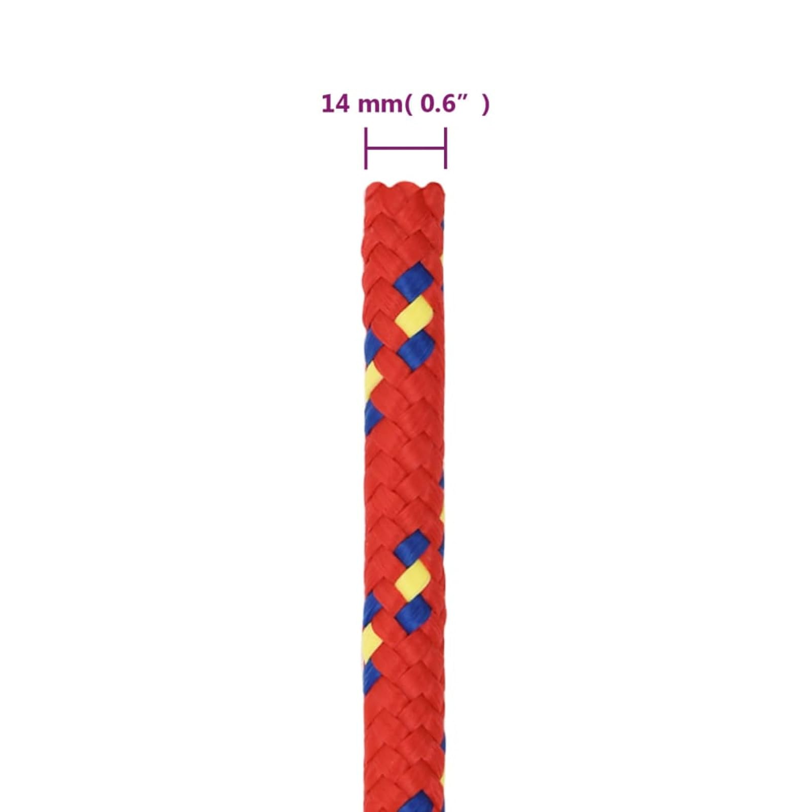 Gecheer Corda da barca in polipropilene rosso, multifunzione, corda in polipropilene, per sartiame o come ormeggio, 25 m, 14 mm