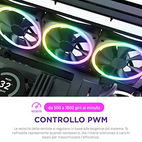 Image of NZXT F120 RGB Duo - 120mm Dual-Sided RGB Fan - 20 Individually Addressable LEDs - Balanced Airflow and Static Pressure - Fluid Dynamic Bearing - PWM Control - Anti-Vibration Rubber Corners - Black