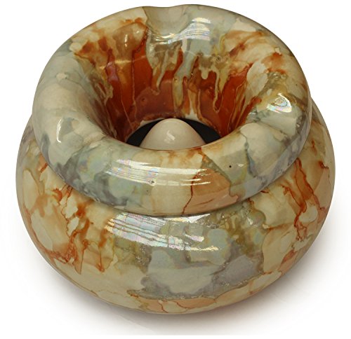 abhandicrafts Moroccan Round Lustre Paint Brown Ashtray 4" Hand-Painted Ceramic Ash Tray