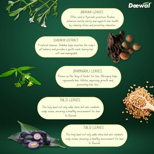 Image of Deewal Herbal Khadi Mehndi Powder (Pack of 2) | Hair Color & Conditioning | With Amla, Bhringraj, Neem & Shikakai | For Men & Women