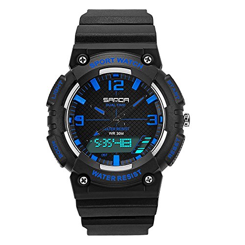 Eizur Montre Sport Numérique 30M Étanche Multifonctions Bracelet Électronique avec Lumière LED Montre-Bracelet Chronomètre pour Sports Extérieurs pour Hommes Femmes Enfants