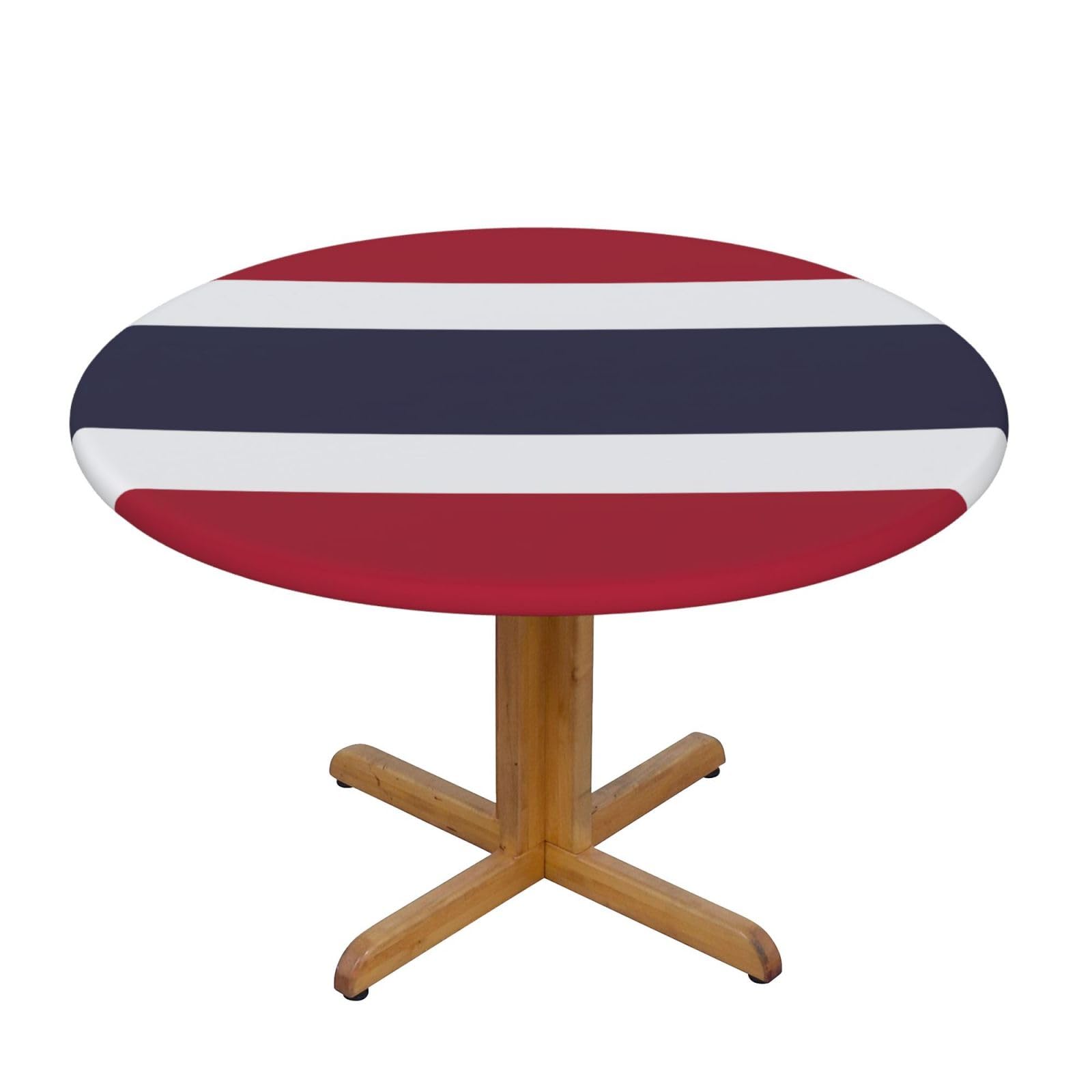Thailand Flag Print Oxford Wipeable Tablecloth Oil-Resistant Outdoor Table Cover Reusable Birthday Table Protector