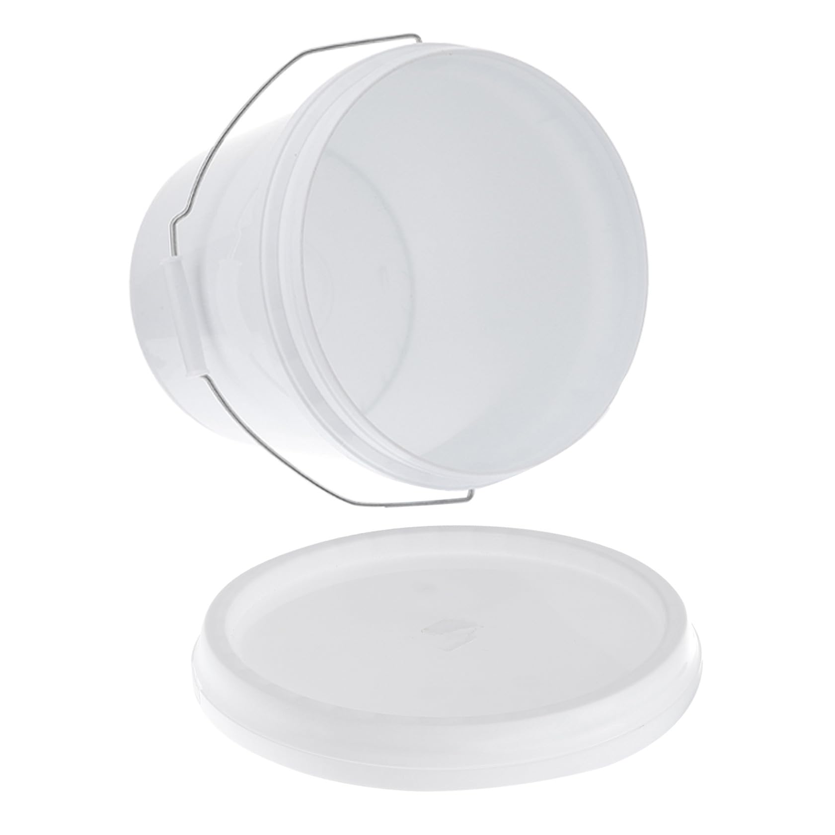 Veemoon Seau Rond en Plastique 10l Couvercle Blanc, Seau pour Produits de Nettoyage, Récipient Étanche et Portable, Usage Domestique Polyvalent pour Ménage, Jardin et Stockage, Pratique