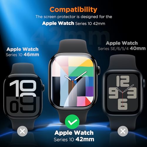 Image of LK 4 Pack for Apple Watch Series 11 /10 Screen Protector 42mm Privacy, [Anti-Spy] Upgrade Soft TPU Film Apple Watch 42mm Screen Protector, HD Ultra-thin Touch Sensitvie, Full Coverage