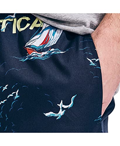 Nautica Men's Soft Woven 100% Cotton Elastic Waistband Sleep Pajama Pant, Sailboat Blue, X-Large - Image 5