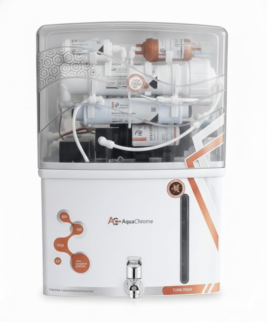 Aqua Chrome RO+UV+UF+ Water Purifier with Copper Filter and TDS Controller, 7 Stage Purification, White-image-49