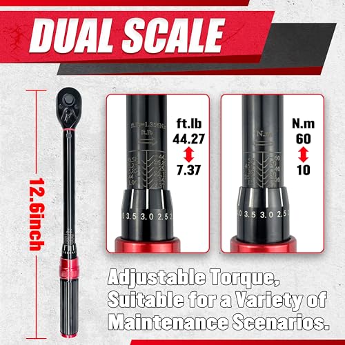 38Pcs 3/8" Deep and Shallow Impact Socket Set,Torx Bit, Phillips Slotted Bit Socket Set,Including Extension Bar, Flexible Bit Extension,Torque Spanner,U-Joint,Cr-Mo Steel