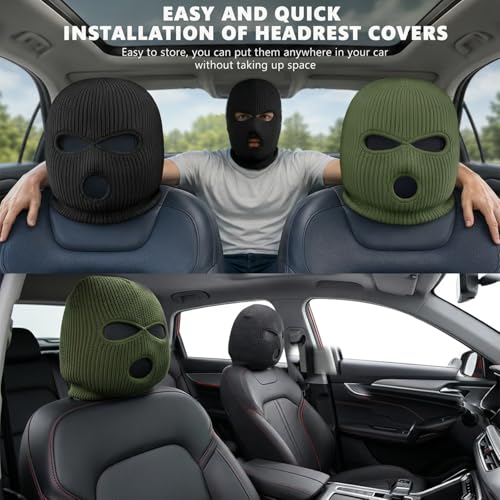 Image of 2 Pieces 3-Hole Full Face Mask Cover Ski Mask Winter Balaclava Cap Knitted Face Cover for Winter Outdoor Sports