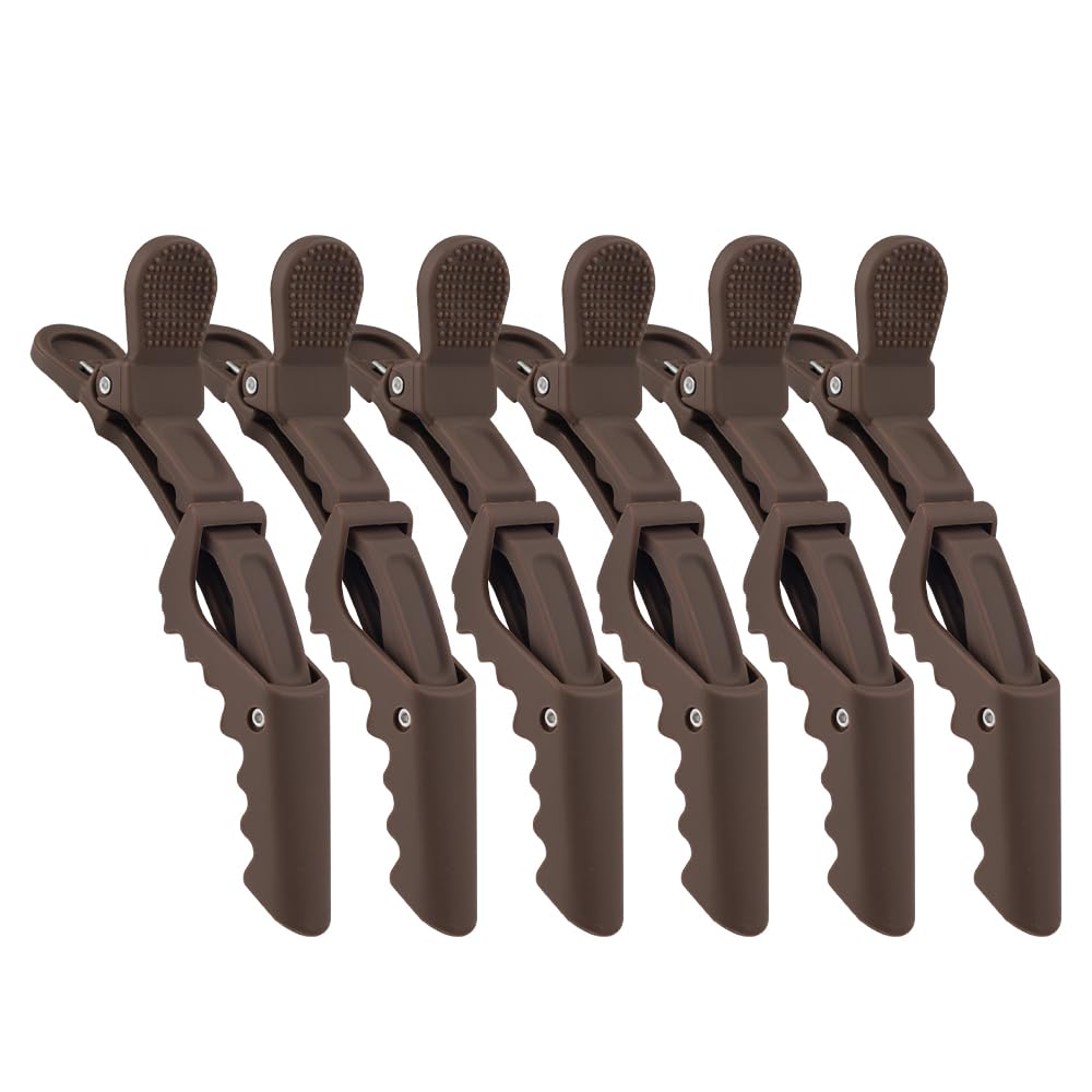 GlamorDove Allogator Hair Clips Matte Color 6Pcs Hair Sectioning Clips for Hair Styling Coloring Washing Cutting Professional Non Slip Clips for Women