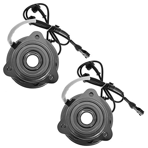 Image of TRQ Front Driver and Passenger Side Wheel Bearing and Hub Assembly Set 2 Piece Compatible with 96-01 Ford Explorer AWD 95-99 Explorer 4WD 01-02 Sport Trac 4WD 97-01 Mercury Mountaineer AWD