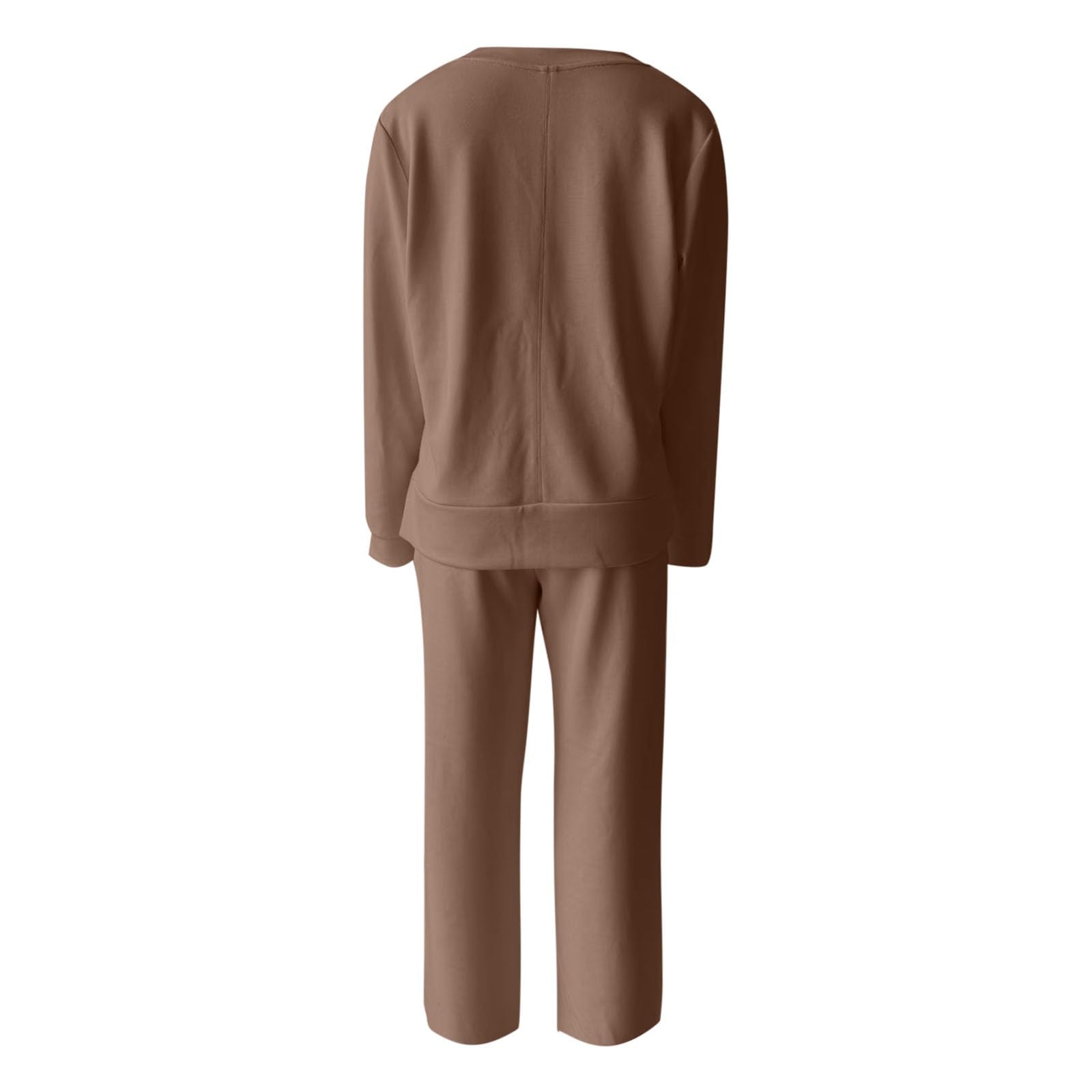 Generico Tuta Invernale Donna Curvy,Casual Da Donna Con Felpa E Pantaloni A Girocollo In Tinta Unita Comodo Da Indossare Per Outfit Quotidiani In Autunno E Inverno