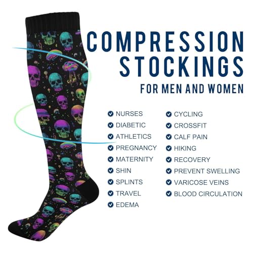 Image of Wusikd Cats Compression Socks for Women and Men Circulation Cute Long Socks for Athletic Running 1