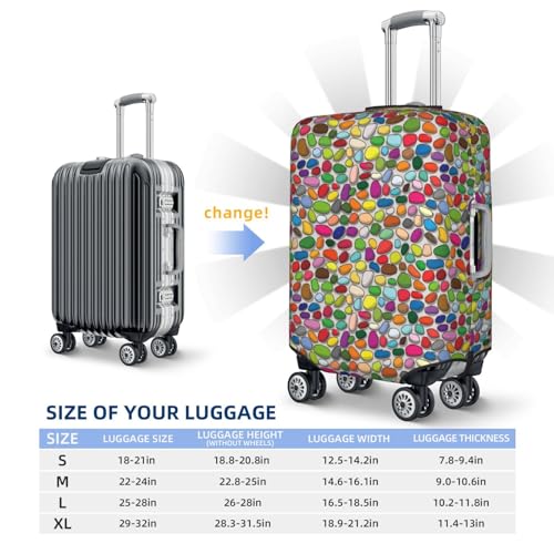 Pebble Colorful Background Luggage Cover Washable Elasticated Luggage Covers For Suitcase Tsa Approved Stylish Dust And Scratch Resistant Luggage Case Protector For Kids And Adults 5