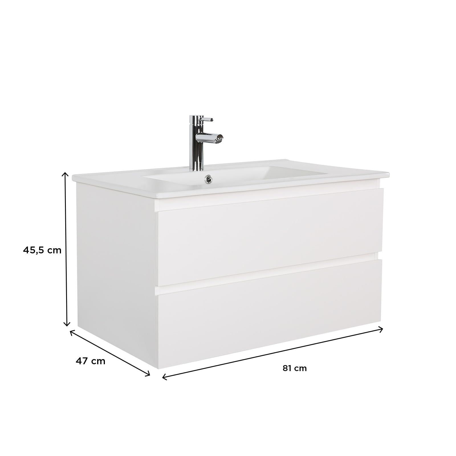 MOB-IN Meuble Simple Vasque Sorrento 80 cm