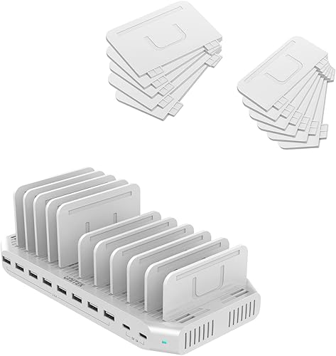 [Paquete] Organizador de carga Unitek de 120 W, 10 puertos tipo C y 11 divisores desmontables