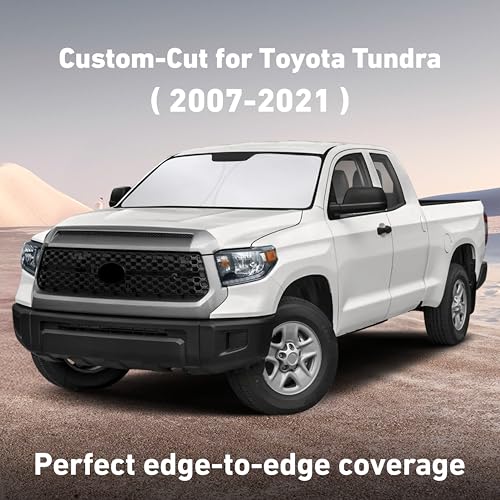 Image of EcoNour Windshield Sunshade Compatible for Toyota Tundra 2007-2019 2020 2021, Sun Visor for Front Windshield & Window Sun Shade Cover, UV Heat Blocker & Protector, Car Accessories