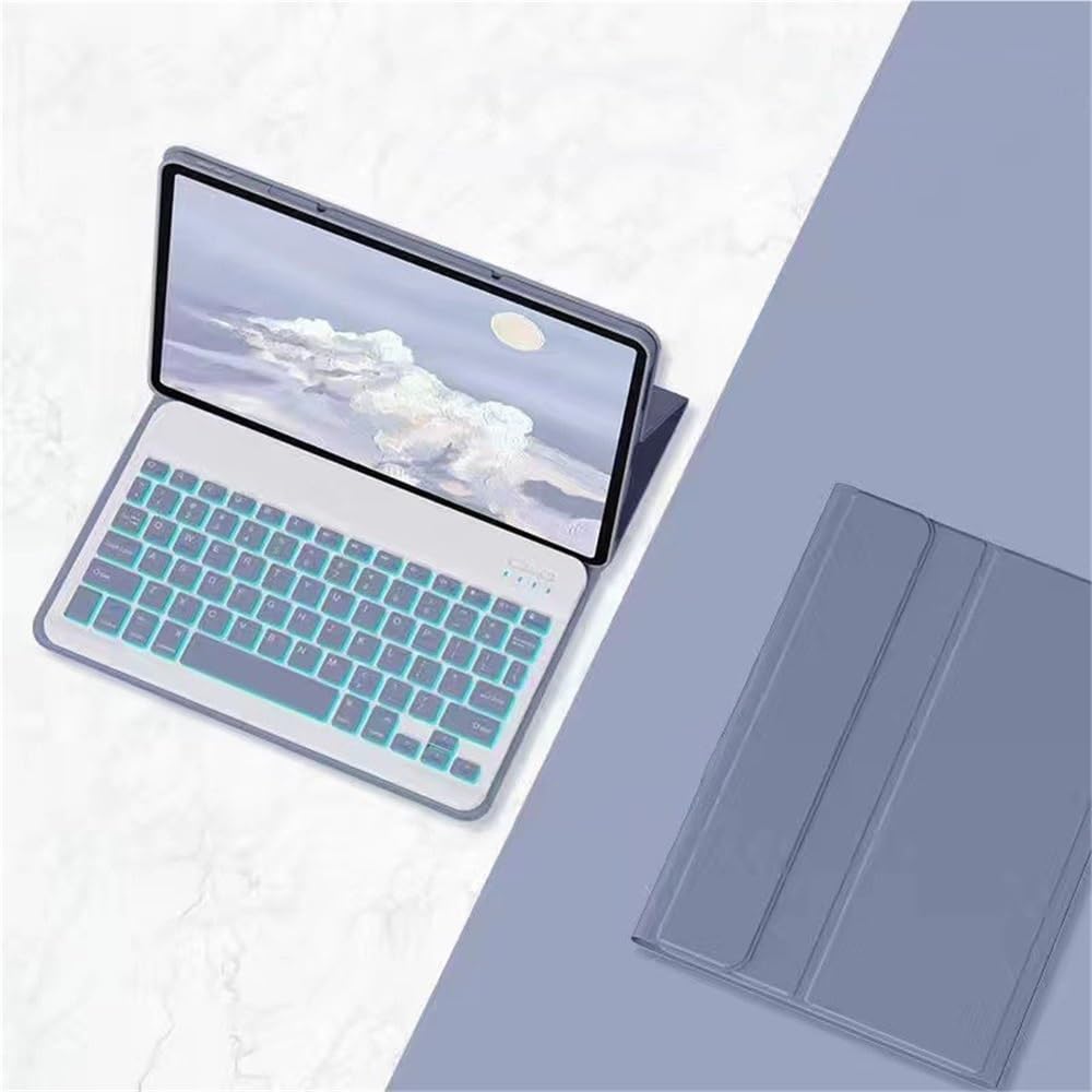 YSJX Funda de Piel sintética con Teclado y Ranura for bolígrafo, Compatible con Samsung Galaxy Tab A11+ (2025) y A9plus de 11 Pulgadas (2023)(Green+Keyboard)