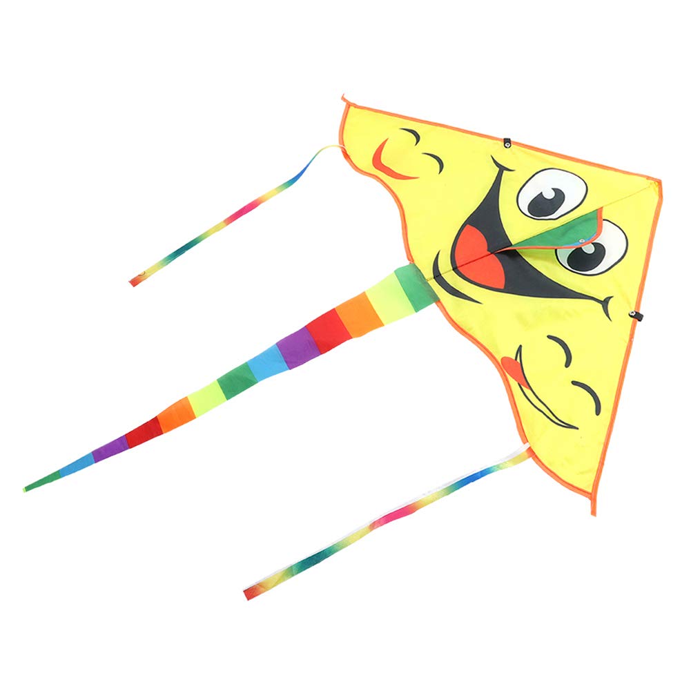 Toy Kite - Fashion Pattern HD Heat Printing Portable Triangle Shape Cartoon Kite With Smile Pattern for Girls Boys Kids Outdoor