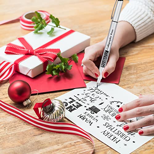 Pandafly Calligraphy Pens, Hand Lettering Pens, Soft And Hard Tip Calligraphy Brush Pen Set For Beginners Writing, Sketching, Art Drawing, Illustration, Scrapbooking, Journaling, 8 Size #TOP6