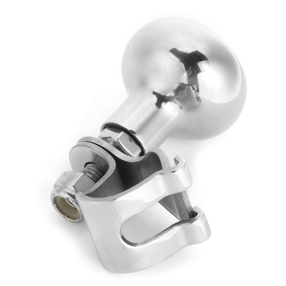 Cosiki Pommeau de Volant de Bateau en Acier Inoxydable 316, Boule de Volant, Poignée à Bille Antirouille avec Design Rotatif, Idéal pour Bateau, Camion et la Plupart des Volants de 5/8" à 1"