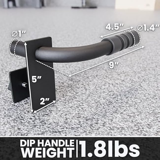 Synergee Dip Station Set of 2 Dip Bar Attachments for Power Racks. Compatible with 2x2 Tube Racks with 1 Holes. Max Capacity 350lbs.