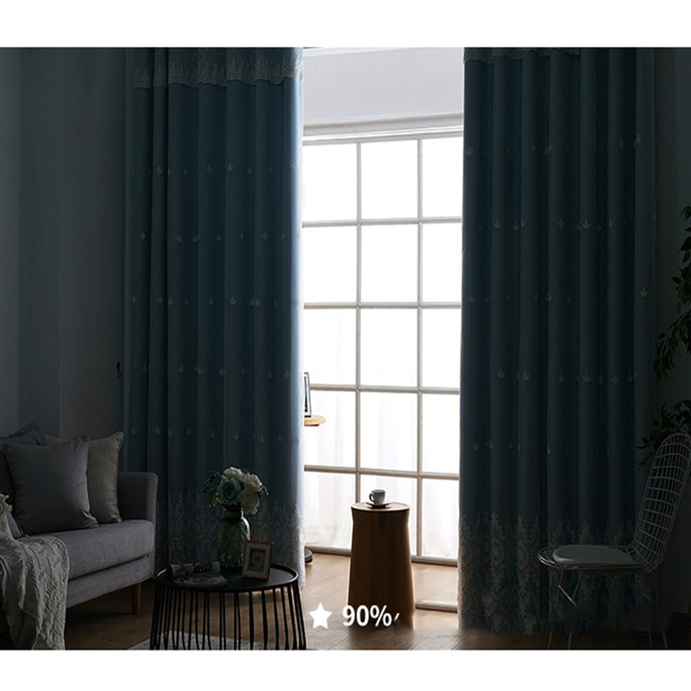 Mix And Match Tende Oscuranti 90% Con Chiffon - 4 Pezzi (2 Bianche + 2 Verde Acqua) - 132x160 Cm - Isolanti Termiche