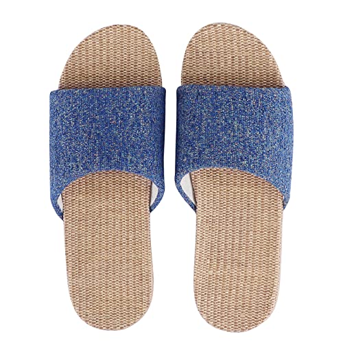Summer Linen Slippers Flax Home Slippers Open Toe House Shoes Non-Slip Casual Sandals for Men Women2