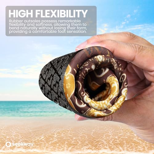 Image of SEEKWAY Water Shoes Women Men Adult Quick-Dry Aqua Socks Barefoot Non Slip for Beach Swim River Pool Lake surf Black SK002(U)