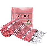 Cacala Turkish Hand Towels with Hanging Loop (23 x 36) Peshtemal 100% Cotton Kitchen Towel Quick ...