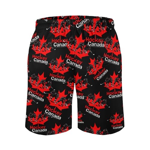 Canadian Canada Hockey Men's Board Shorts with Mesh Liner Quick Dry Swim Trunks Casual Beach Short Pants3