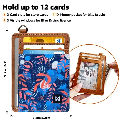 Image of Credit Card Holder Wallet for Women Slim Minimalist Wallet RFID Blocking Leather Wallets Elastic Front Pocket Wallet for Women, Morishima, 4.5 x 3.2 x 0.3 inches, Minimalist