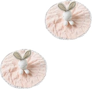 Toyvian 2 Pçs Brinquedo De Pelúcia Ribbit Toalha Calmante Do Bebê Toalhas Da Criança Panos De Banho Musselina Bebê Apaziguar Toalha Bebê Coelho Cobertor De Sono Brinquedos Calmantes
