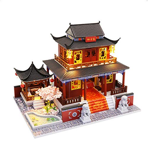 DIY-Puppenhaus-Modell Der Antiken Stadt Im Chinesischen Stil Mit Led-Licht Miniatur-Puppenhaus-Bausatz Mit Möbeln… – Bild 8