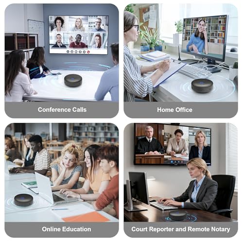 Image of CM900 Conference Speaker and Microphone, 4 AI Mics 360 20ft (7m) Voice Pickup, Noise Reduction, USB C & Bluetooth 5.3 (20m & 66ft) Speakerphone for 16 People, Compatible with Leading Platforms
