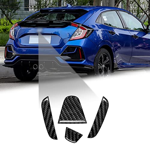 Image of Compatible with Rear Trunk Logo Insert Cover Trim Carbon Fiber Rear Tailgate Emblem Badge Decoration Sticker for Honda Civic 2016 2017 2018 2019 2020 2021 (4Pcs Black)