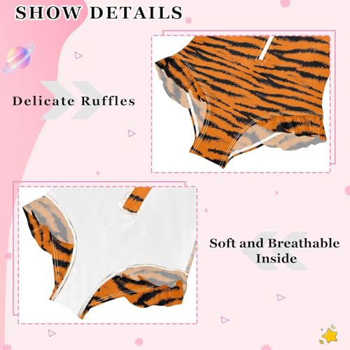 Girls Swimsuits Long Sleeve Bathing Suits Tiger Print UPF 50+ Sun Protection Swimwear 3-12 Years4