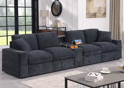 Living Room Sofa Set for 4 Seater with Console, Perfect