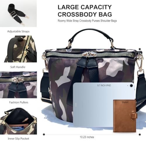 Image of Women's Crossbody Bag - Soft Cloth Shoulder Bag, Lightweight Waterproof Purse, Stylish Slash-Proof Casual Bag