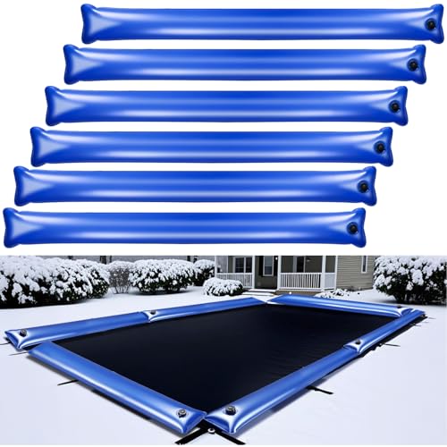 TAINAT 6 Pack 8Ft Swimming Pool Cover Water Bags for Winter,Heavy Duty Winter Water Tube for Inground Pool Covers