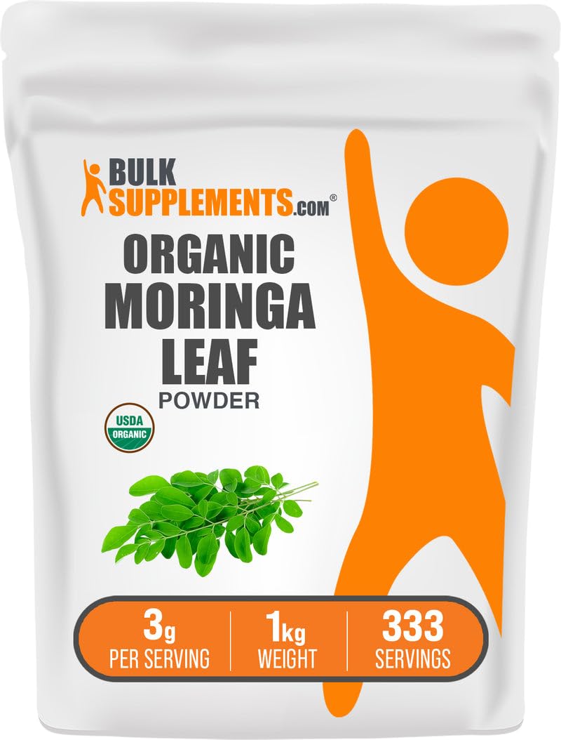 BulkSupplements.com Organic Moringa Leaf Powder - from Moringa Oleifera Leaf, Superfood Supplement - Gluten Free, 3g per Serving, 500g (1.1 lbs) (Pack of 1) — Amazon image 6