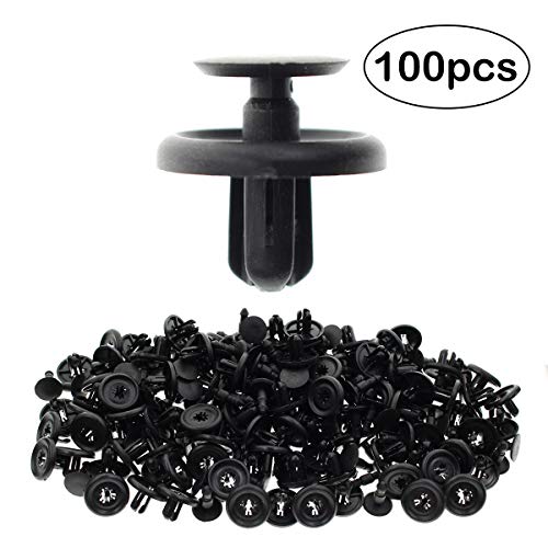 MOTOALL Nylon Bumper Fender Liner Door Trim Panel Shield Retainer Fastener Rivet Push-Type Clips for 7mm Hole Toyota Lexus Scion Subaru Pontiac - 100pcs