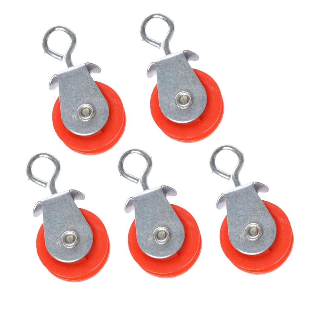 CALANDIS® 5pieces Single Wheel Pulley Block Swivel Rope Sheave Eye Type2-picture-23
