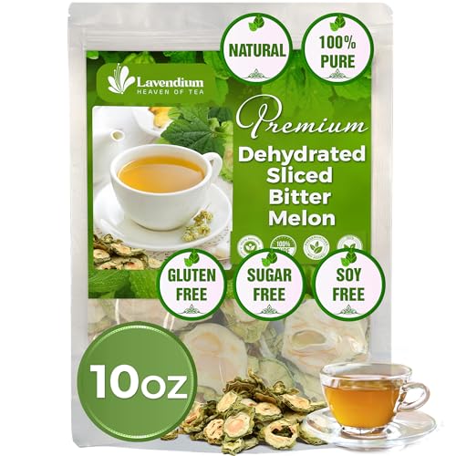 Image of Lavendium, Premium Bitter Melon Tea - 10 oz Dehydrated, Pure Sliced Bitter Melon Fruit, No Additives, Caffeine Free, Vegan