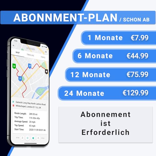 GpsLive Geo Track GPS Tracker Auto, Wohnmobil, Kfz | Made in Europe | Einfache Installation | Livetracking mit App | Keine SIM benötigt | GPS Tracker Sender | Peilsende