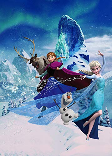Komar Disney Vlies Fototapete |Frozen Elsas Magic | Größe: 200 x 280 cm (Breite x Höhe), Bahnbreite 50 cm | Tapete, Wandbild, Dekoration, Wandbelag, Kinderzimmer, Schlafzimmer | DX4-014, blau