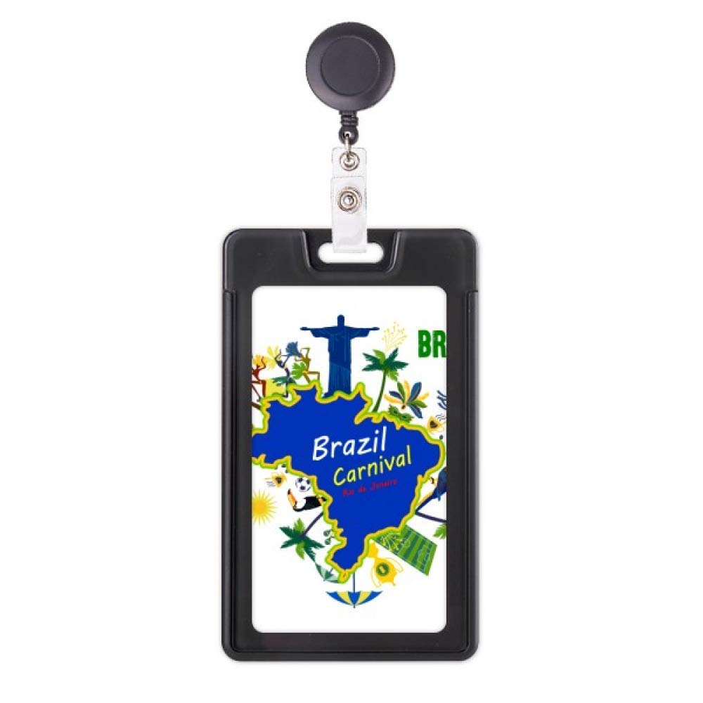 Funda retráctil para tarjetas de identificación con diseño de mapa de Brasil 5