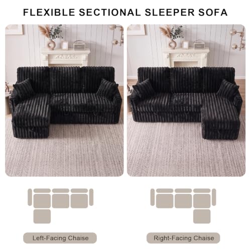 Image of KCGKCG 81 inch Sectional Sleeper Sofa Bed, Pull Out Couches for Living Room