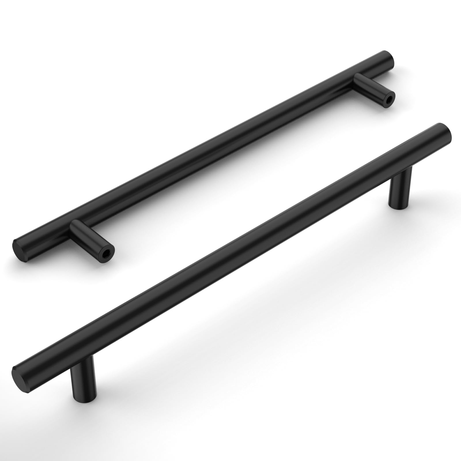Amerdeco 12 pezzi Maniglie per Mobili da Cucina Nero Maniglie cucina Distanza fori 192 mm armadietti in acciaio inossidabile per mobili da cucina Decorazioni per la casa