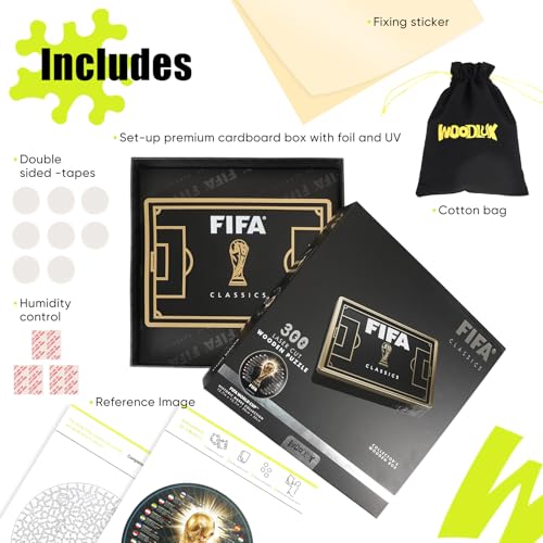 Image of FIFA Historic World Cups L50 Premium Puzzle for Adult, Creative Collectible for Fans, Officially Licensed, Football Fan Souvenir for Home Bar Wall Decor,300pcs Irregular Shape Puzzle, 5MM Thick