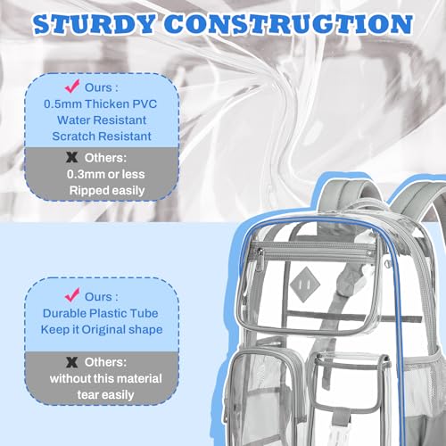 Image of PIG PIG GIRL Clear Backpack for School,Heavy Duty PVC Transparent Bookbag for Girls Stadium Approved See Through Backpack
